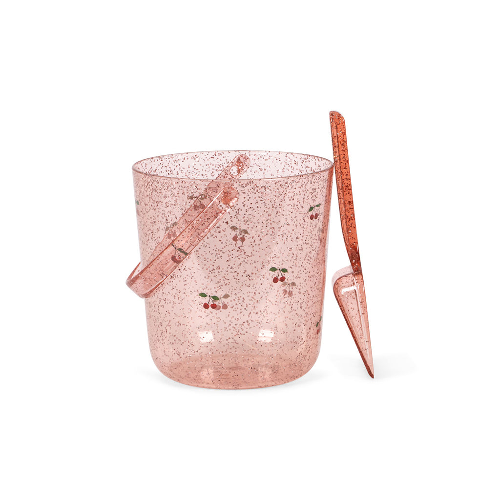 Konges Sløjd Beach Set, Glitter Bucket and Shovel - Cherry