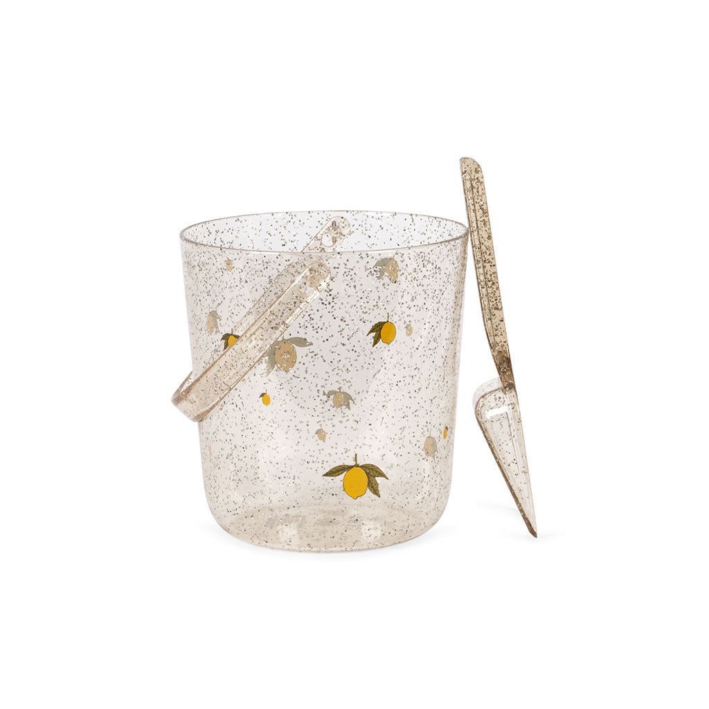 Konges Sløjd Beach Set, Glitter Bucket and Shovel - Lemon
