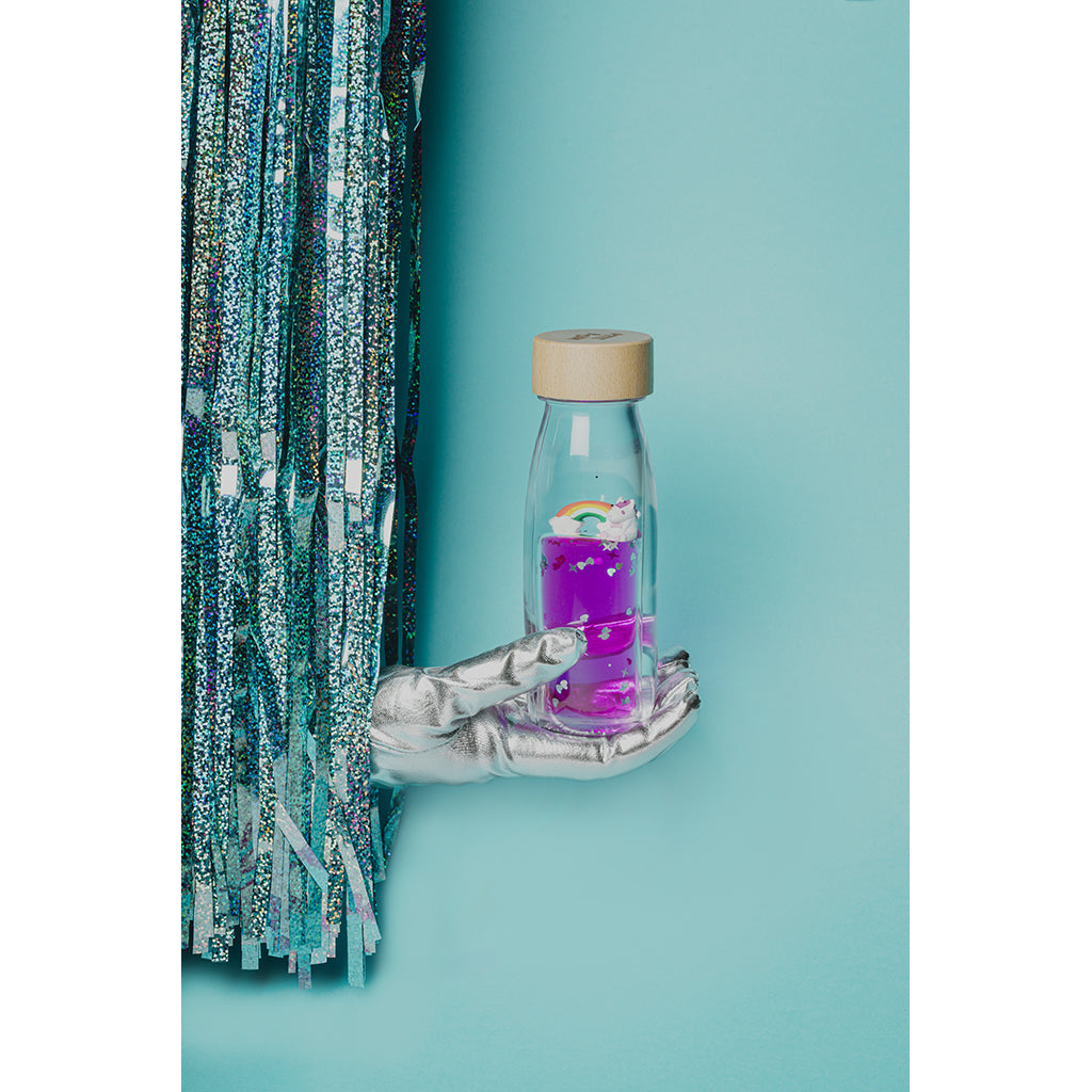 Petit Boum Sensory Toy Bottle with Floating Figures - Magic Rainbow