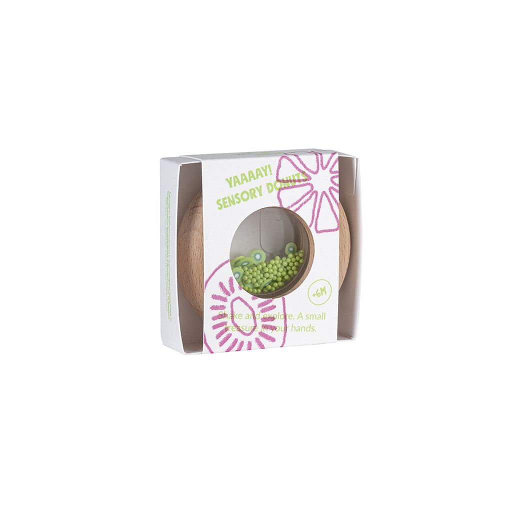 Petit Boum Baby Toy, Sensory Donut Rattle - Kiwis