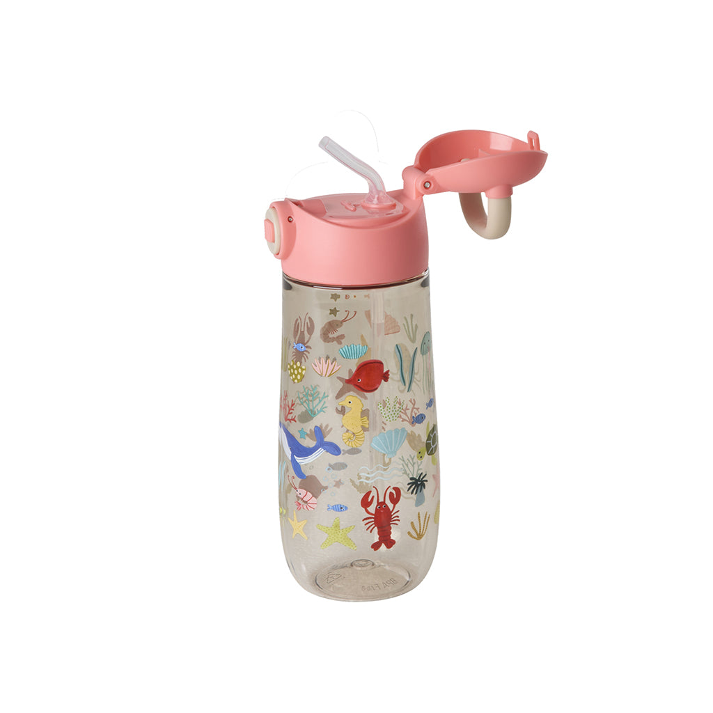Rice Water Bottle in Tritan, 550 ml - Coral Ocean Print