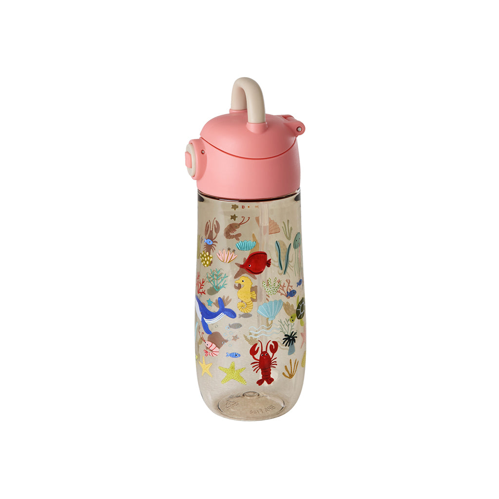Rice Water Bottle in Tritan, 550 ml - Coral Ocean Print