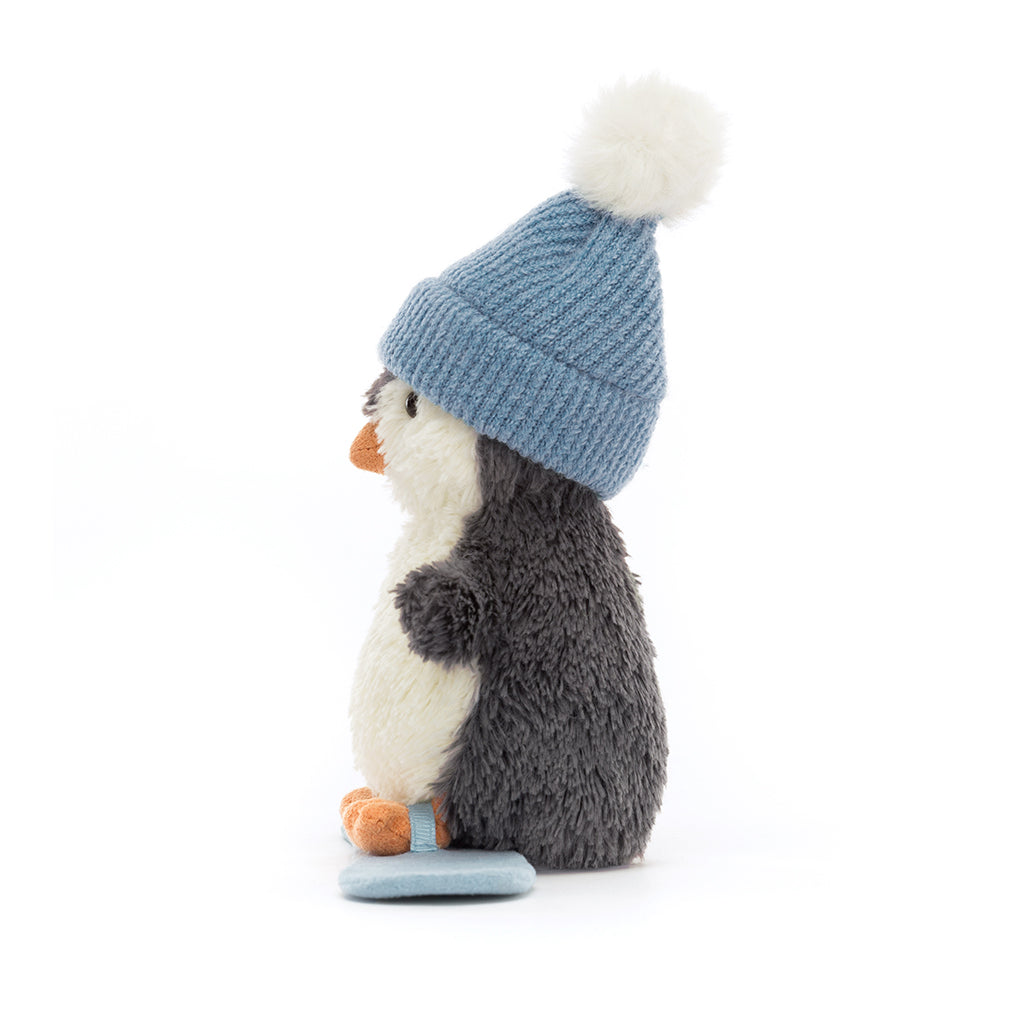 Jellycat Plush, Peanut Penguin on Snowboard - 12 cm