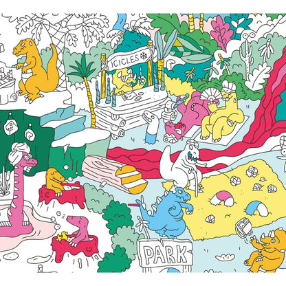 Omy Large Poster for Coloring, 70 x 100 cm - Dinos