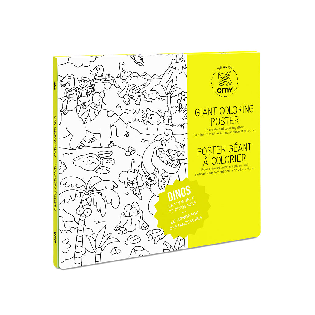 Omy Large Poster for Coloring, 70 x 100 cm - Dinos