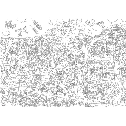 Omy Large Poster for Coloring, 70 x 100 cm - Dinos