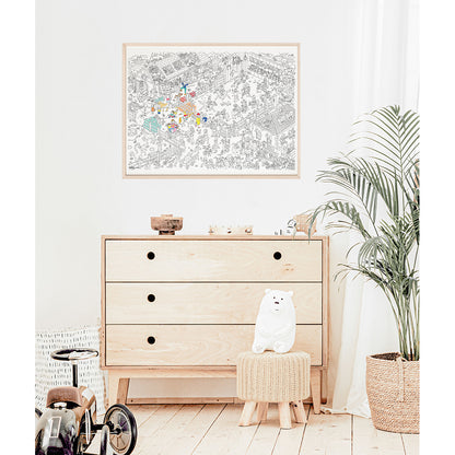 Omy Large Coloring Poster, 70 x 100 cm - Pony Club