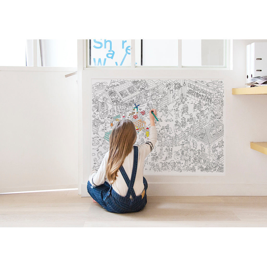 Omy Large Coloring Poster, 70 x 100 cm - Pony Club