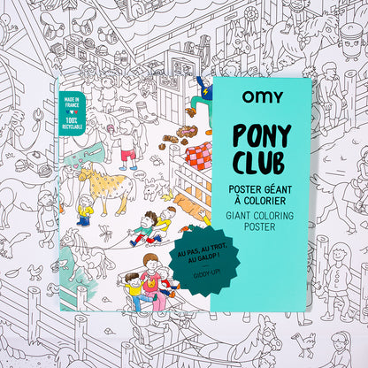Omy Large Coloring Poster, 70 x 100 cm - Pony Club
