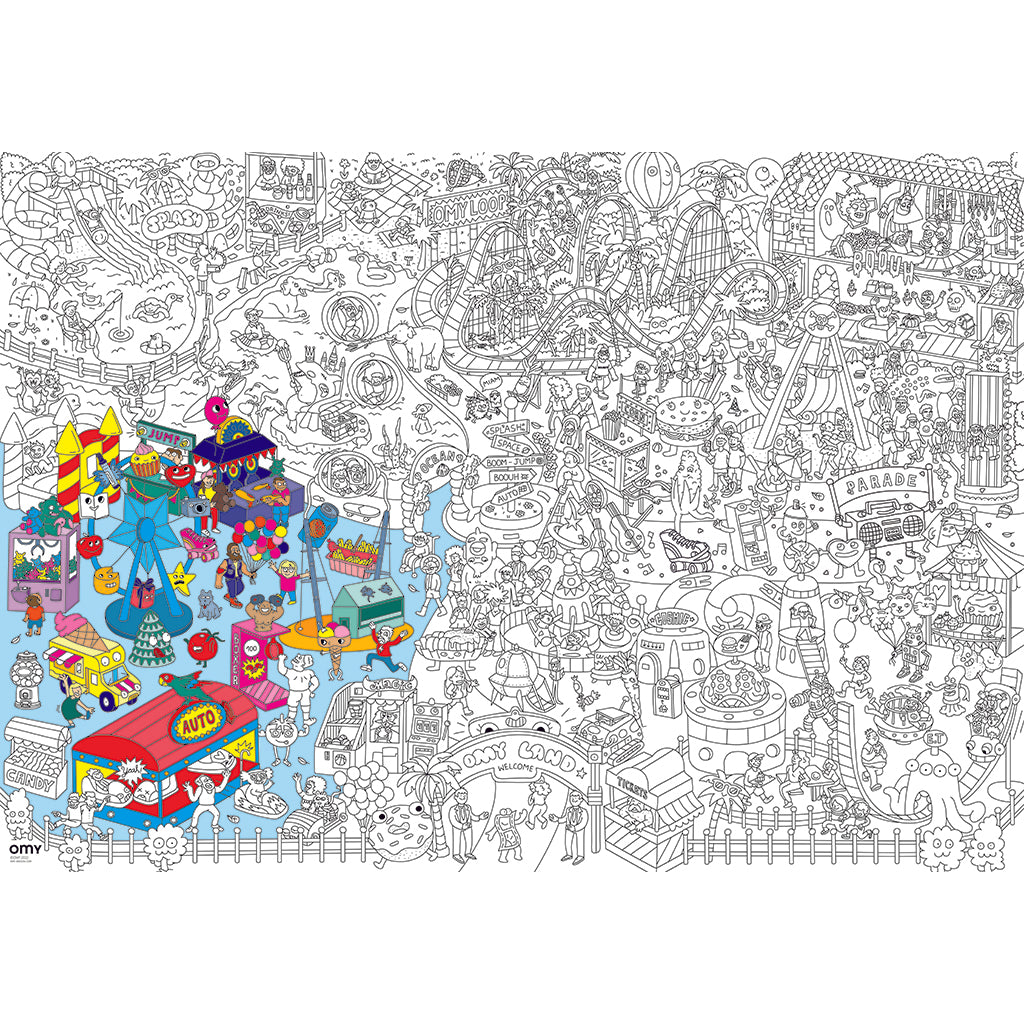 Omy Large Coloring Poster, 70 x 100 cm - Fun Park