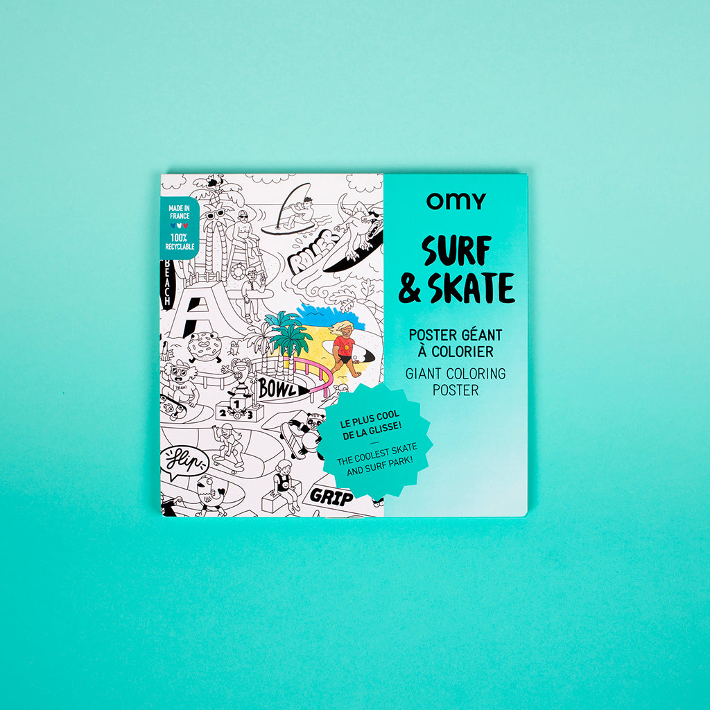 Omy Large Coloring Poster, 70 x 100 cm - Surf &amp; Skate