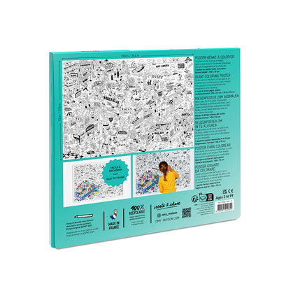 Omy Large Coloring Poster, 70 x 100 cm - Surf &amp; Skate