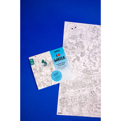 Omy Large Coloring Poster, 70 x 100 cm - I Love Winter