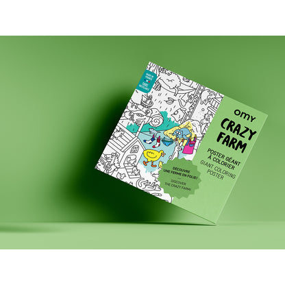 Omy Large Poster for Coloring, 70 x 100 cm – Crazy Farm