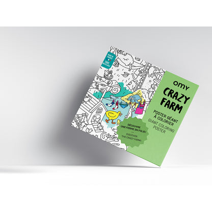 Omy Large Poster for Coloring, 70 x 100 cm – Crazy Farm