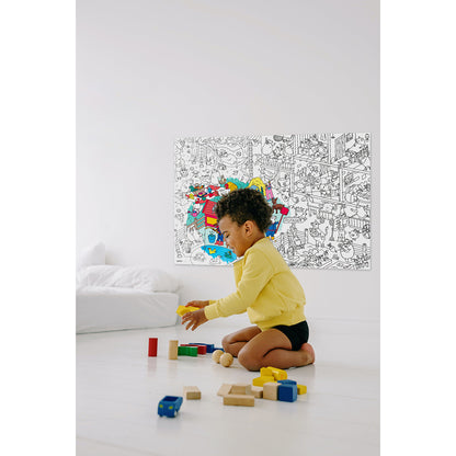 Omy Large Poster for Coloring, 70 x 100 cm – Crazy Farm