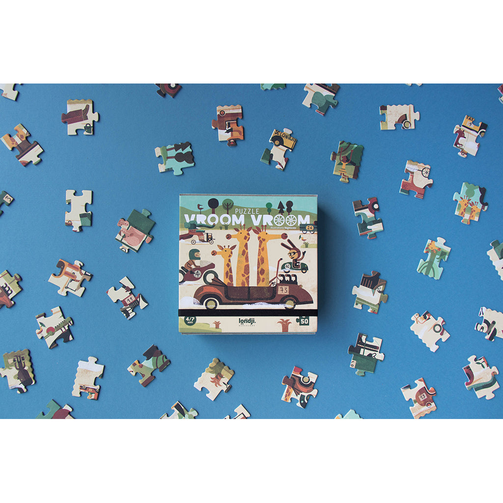 Londji Pocket Puzzle, Vroom Vroom - 50 Pieces