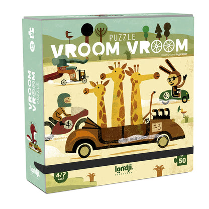 Londji Pocket Puzzle, Vroom Vroom - 50 Pieces