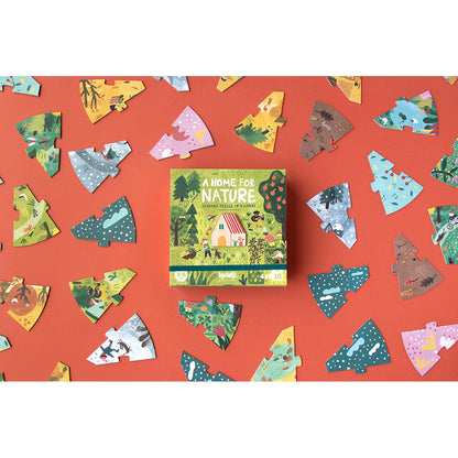 Londji Puzzle, Round, A Home for Nature, Set of 4 Puzzles with 10 Pieces Each