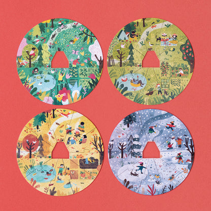 Londji Puzzle, Round, A Home for Nature, Set of 4 Puzzles with 10 Pieces Each