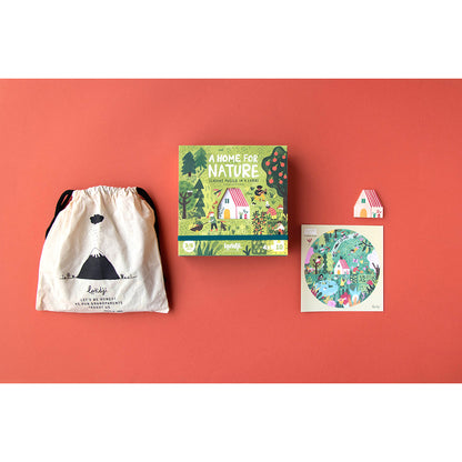 Londji Puzzle, Round, A Home for Nature, Set of 4 Puzzles with 10 Pieces Each