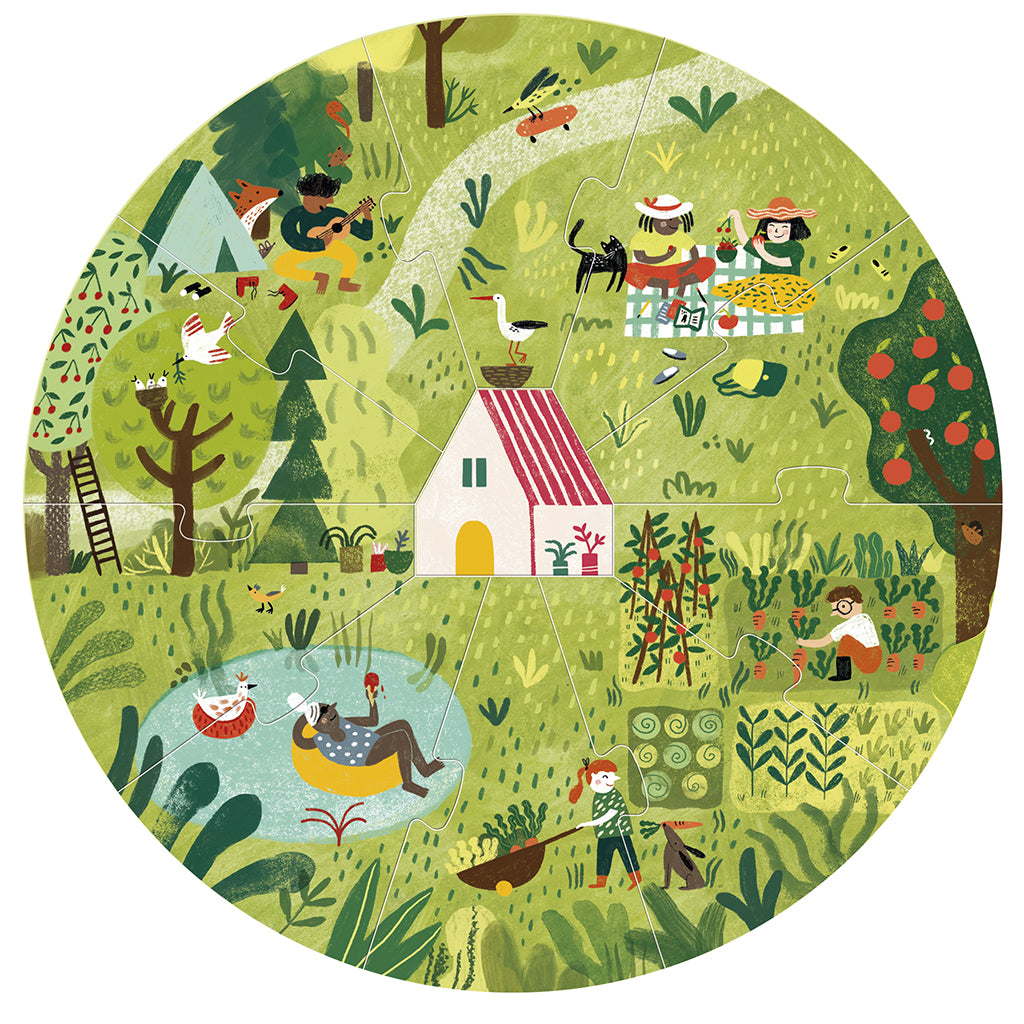 Londji Puzzle, Round, A Home for Nature, Set of 4 Puzzles with 10 Pieces Each