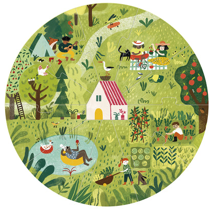 Londji Puzzle, Round, A Home for Nature, Set of 4 Puzzles with 10 Pieces Each