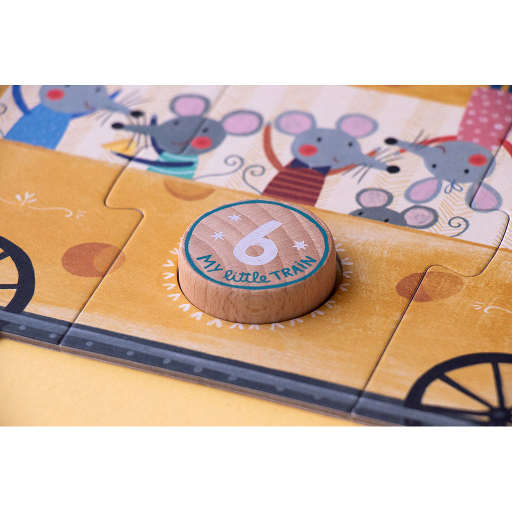 Londji Puzzle, My Little Train, Set of 10 Puzzles with 3 Pieces Each
