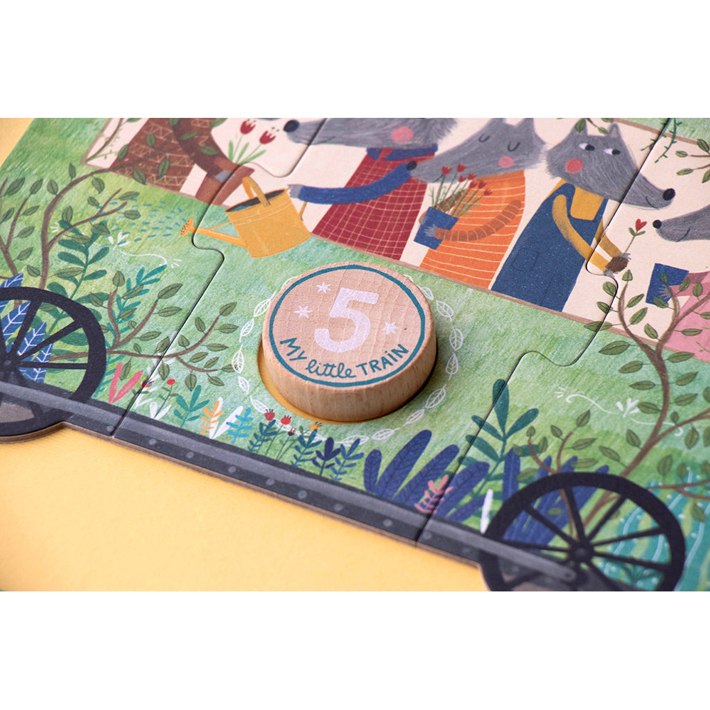 Londji Puzzle, My Little Train, Set of 10 Puzzles with 3 Pieces Each