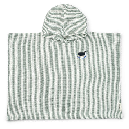 Liewood Paco badeponcho, Stripe Peppermint/creme - Str. 3-8 år