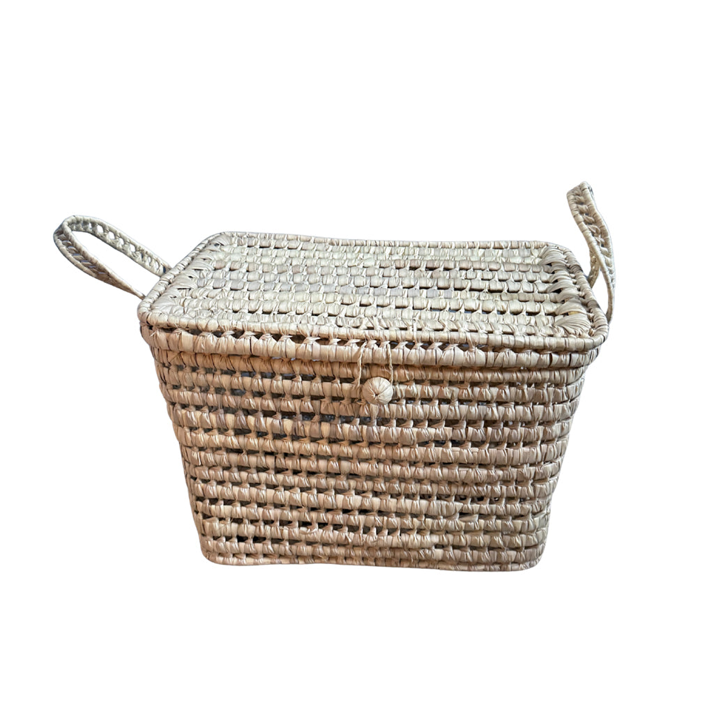 Lubilu Trunk, basket suitcase made from palm leaves – 45 x 35 x 30 cm