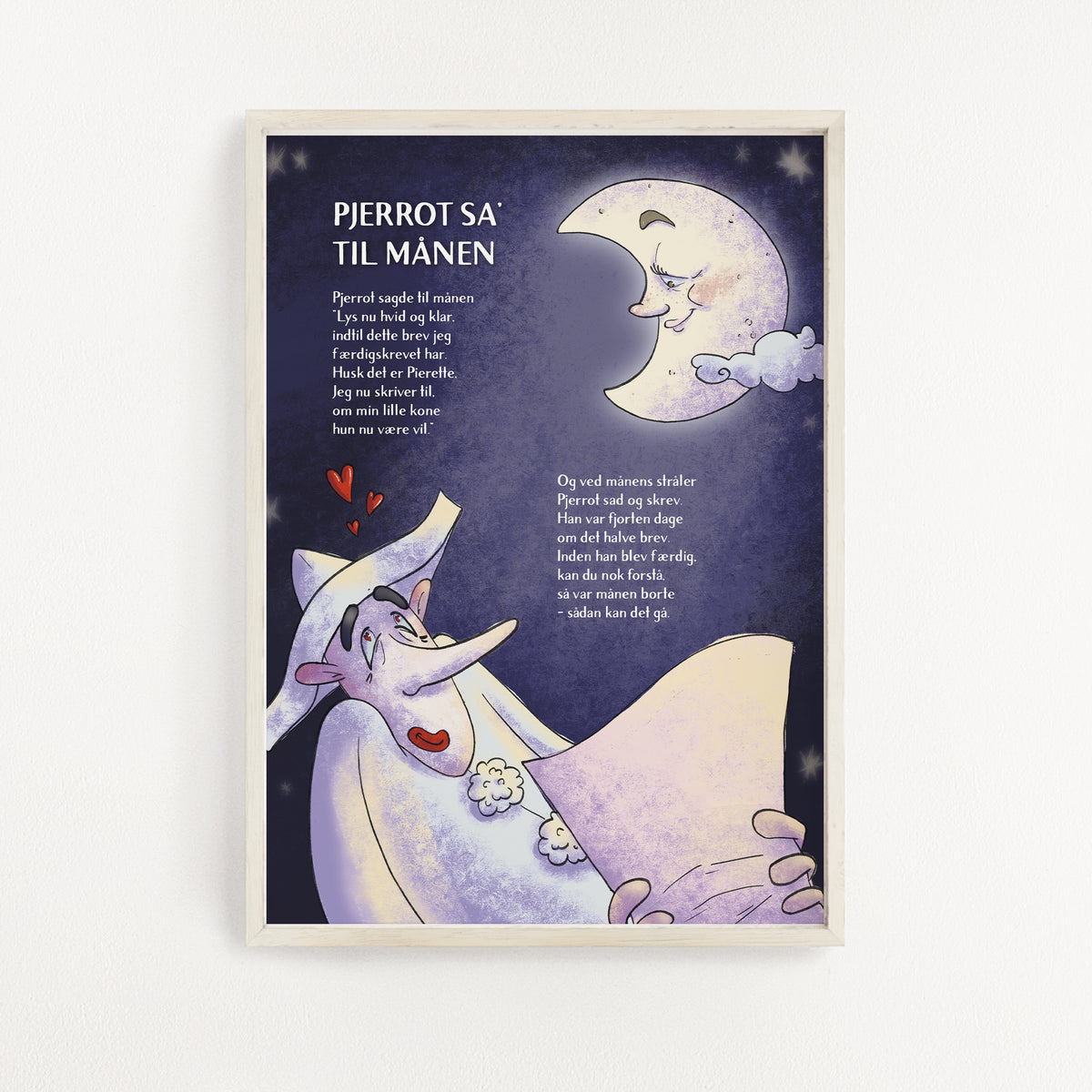 Onion Skin plakat, Pjerrot sagde til månen - 30 x 40 cm
