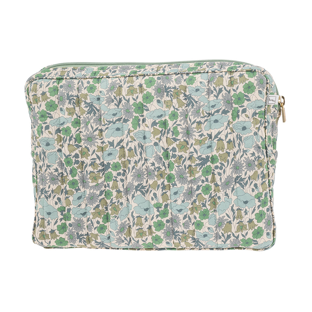 Bon Dep Large Pouch, Toiletry Bag with Liberty - Poppy and Daisy Teal