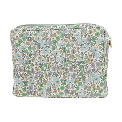 Bon Dep Large Pouch, Toiletry Bag with Liberty - Poppy and Daisy Teal