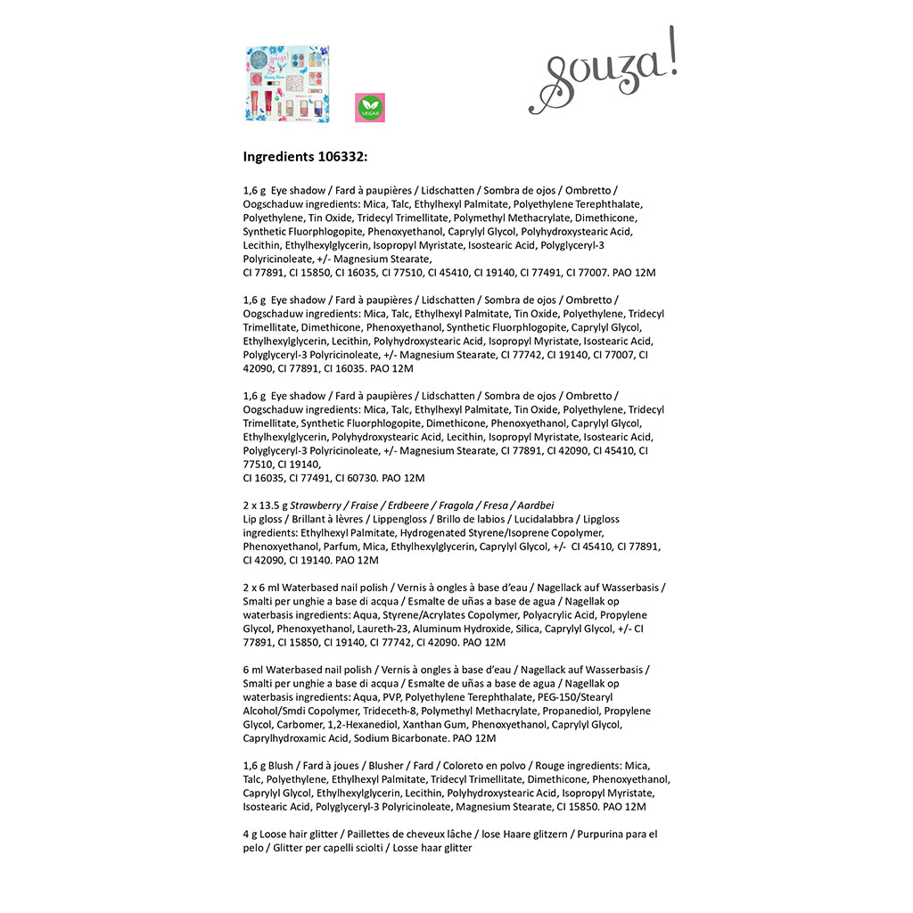 Souza Makeup Set for Kids, Beauty Luxe - Blue/Silver Hair Glitter