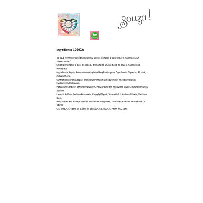 Souza Nail Polish Set for Kids, 12 Nail Polishes + Nail Stickers