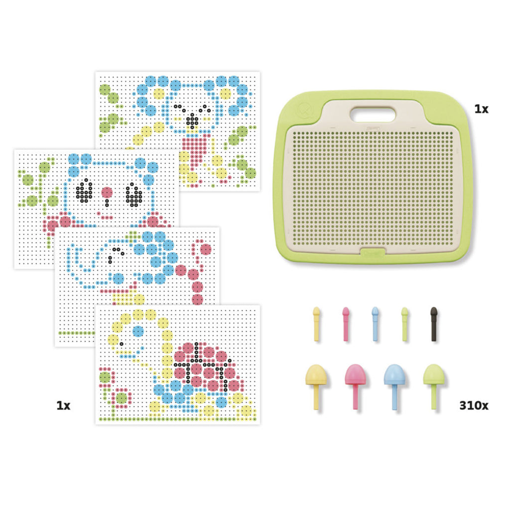 Quercetti PlayEco+ Peg Board Made from Recycled Plastic - 310 Pieces