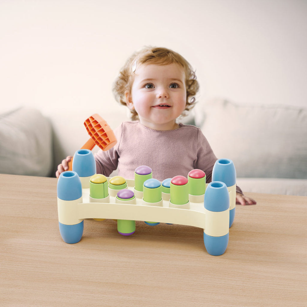 Quercetti PlayEco+ Hammer Game, Hammer Peggy - From 18 Months
