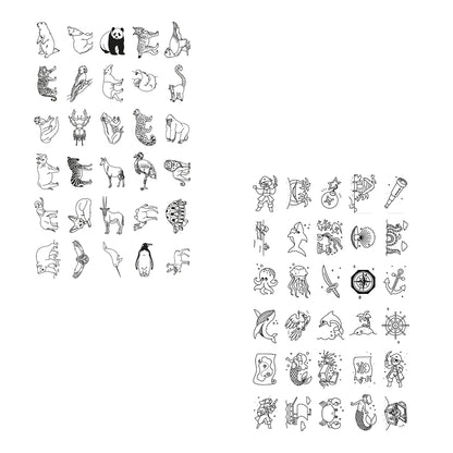 KidyDraw Mini Refill Cards with Drawing Stencils, Oceans &amp; Pirates