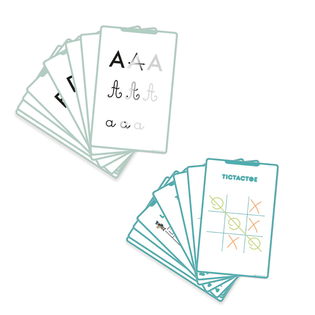 KidyDraw Mini Refill Cards with Drawing Stencils, Games and Education
