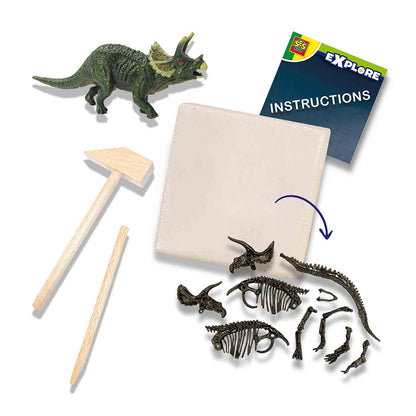 SES Creative, Explore, Excavation Kit – Triceratops and Skeleton