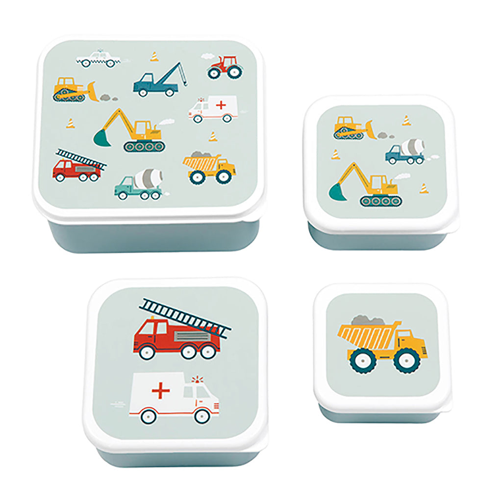 A Little Lovely Company Lunchbox Set, 4 Pieces - Vehicles