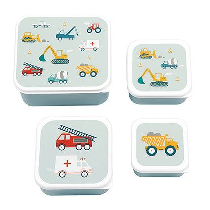 A Little Lovely Company Lunchbox Set, 4 Pieces - Vehicles