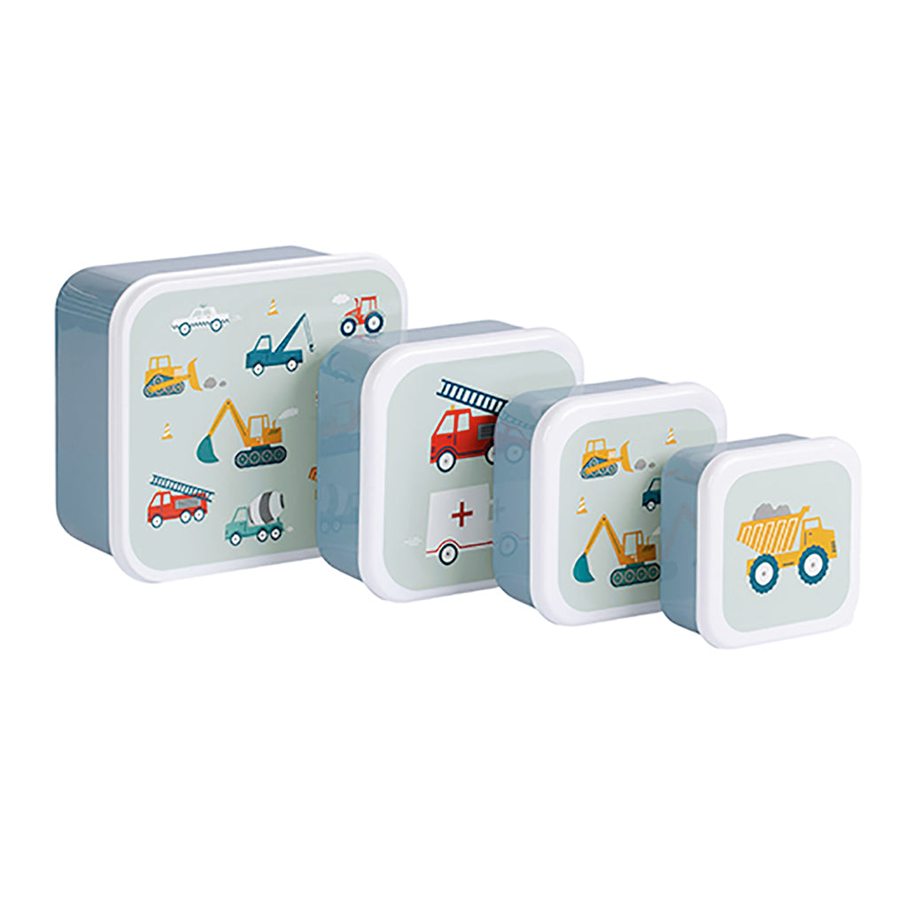 A Little Lovely Company Lunchbox Set, 4 Pieces - Vehicles
