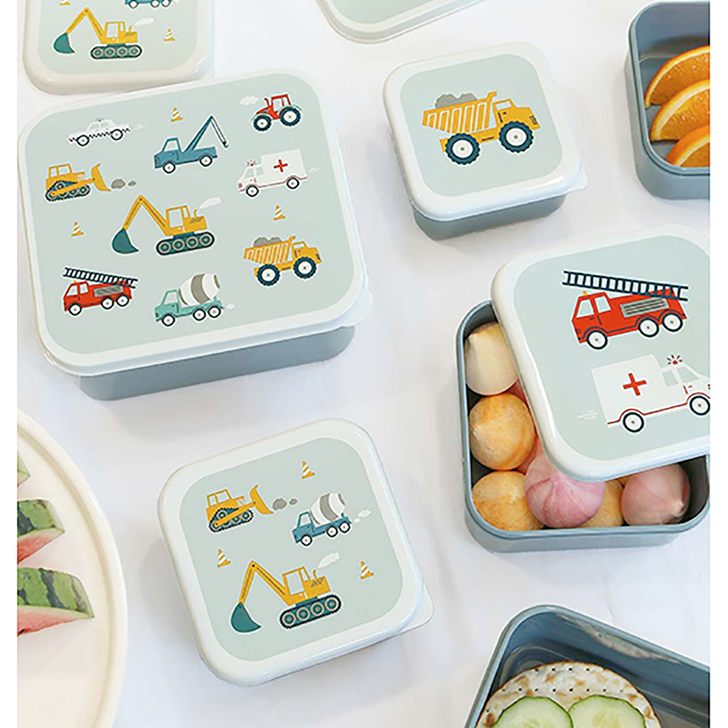 A Little Lovely Company Lunchbox Set, 4 Pieces - Vehicles