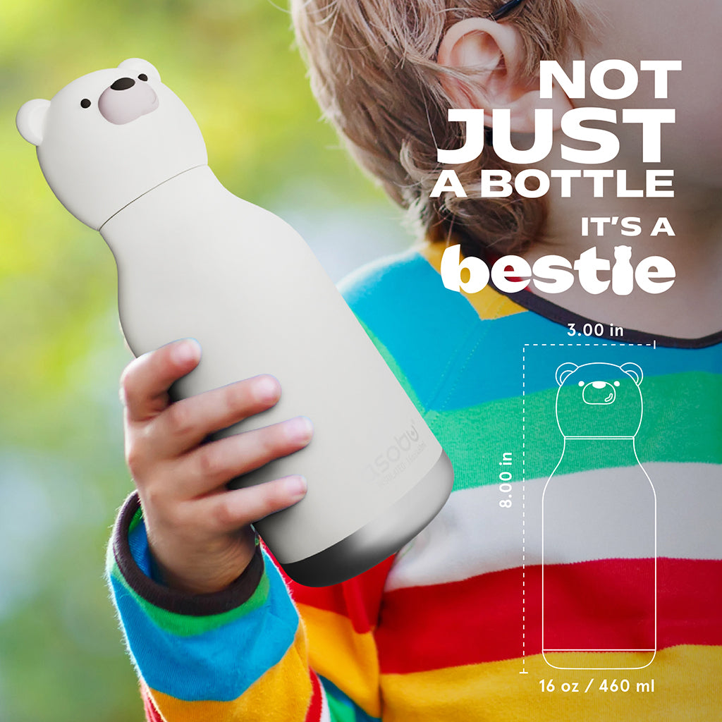 Asobu Bestie Animal Thermal Drink Bottle, 460 ml - Polar Bear