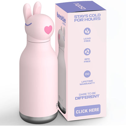 Asobu Bestie Animal Thermo Water Bottle, 460 ml - Bunny