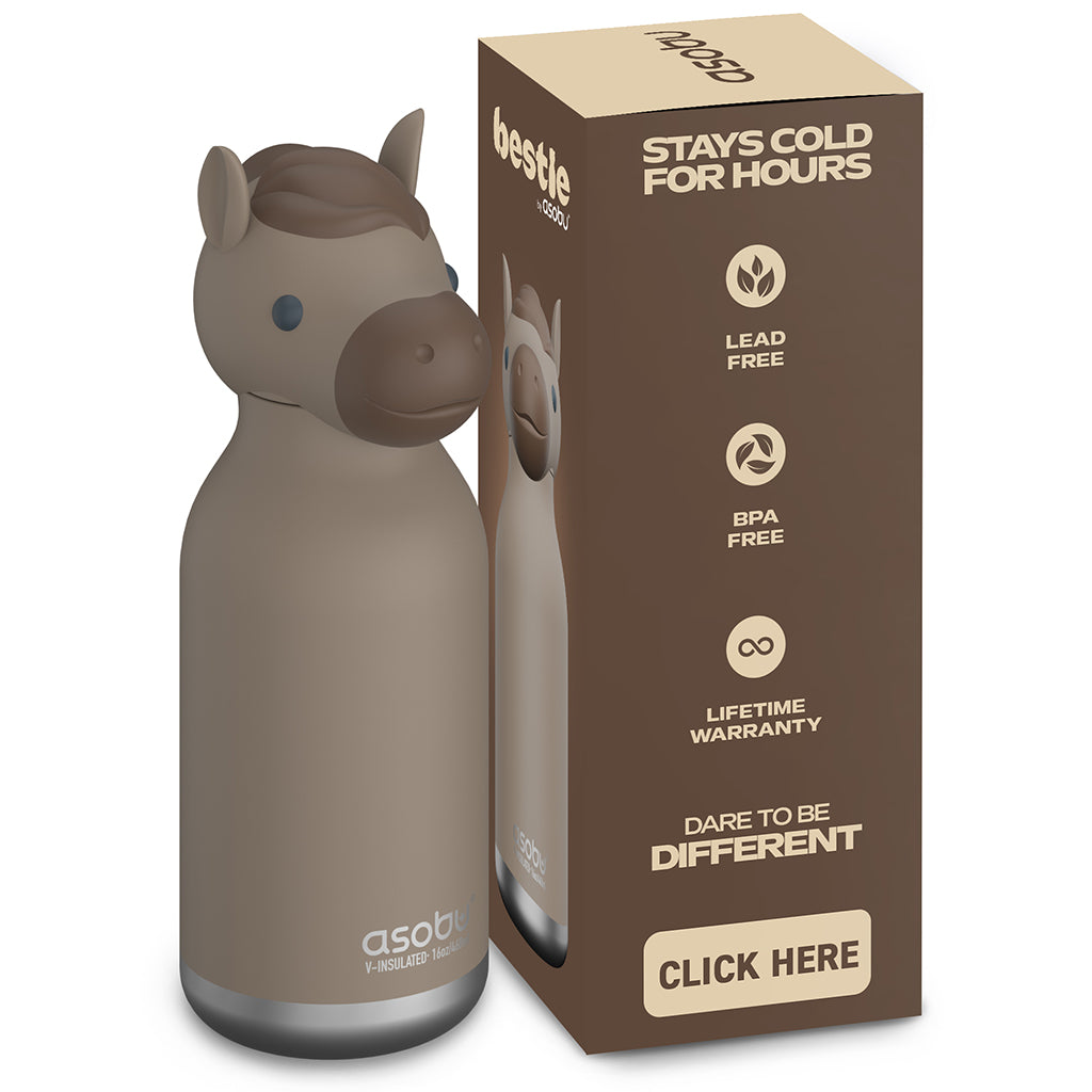 Asobu Bestie Animal Thermal Drink Bottle, 460 ml - Horse
