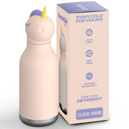 Asobu Bestie Animal Thermo Drinking Bottle, 460 ml - Unicorn