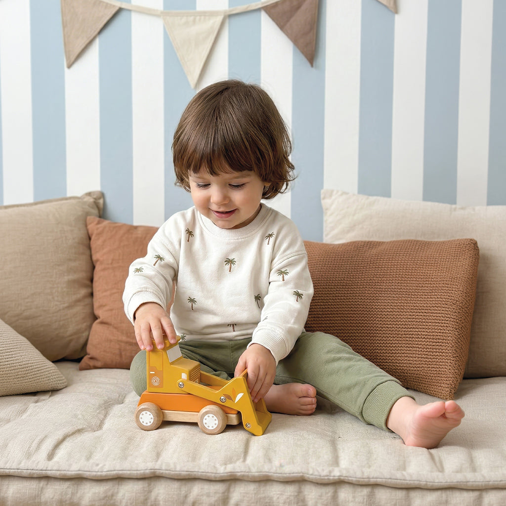 Speedy Monkey Wooden Bulldozer